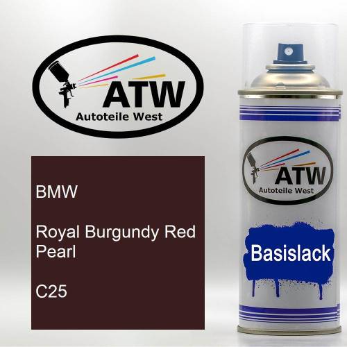 BMW, Royal Burgundy Red Pearl, C25: 400ml Sprühdose, von ATW Autoteile West.